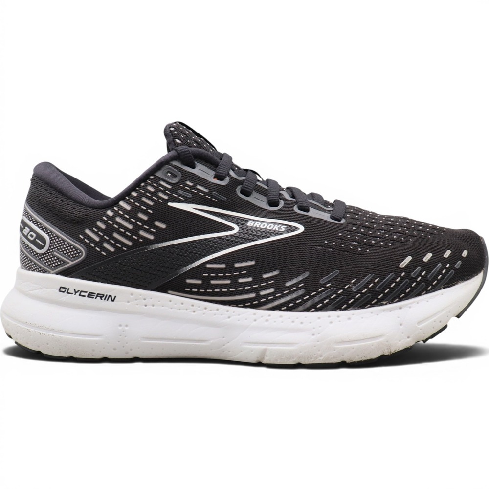 Brooks Glycerin 20 Mens Running Shoes Black White 8.5 Wide 2E 1103822E059